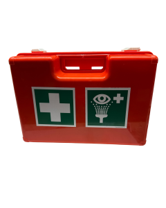 Førstehjælpskasse til arbejdspladsen - Orange - str. L - inkl. 2 x 200 ml øjenskyl PLUM